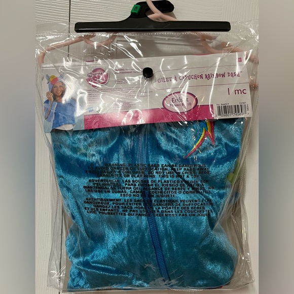 ✨My Little Pony✨Rainbow Dash✨Children’s Cosplay Zip Up Hoodie Size M(8-10)✨ - Picture 4 of 7